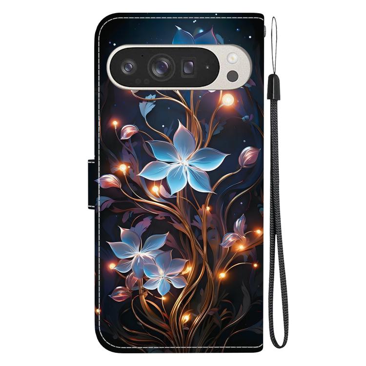 For Google Pixel 9 Pro XL Crystal Texture Colored Drawing Leather Phone Case