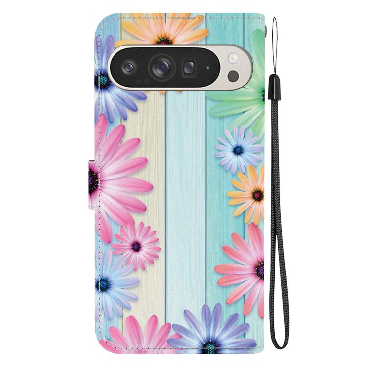 For Google Pixel 9 Pro XL Crystal Texture Colored Drawing Leather Phone Case