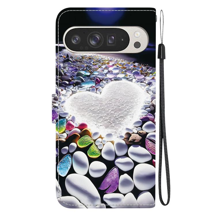 For Google Pixel 9 Pro XL Crystal Texture Colored Drawing Leather Phone Case