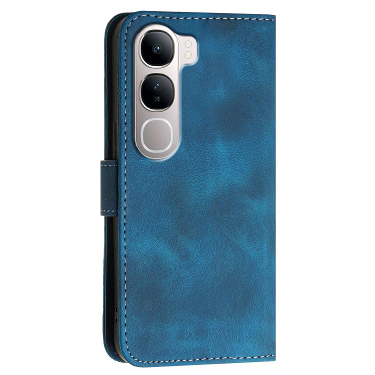 For vivo Y31 5G 2025 Grid Butterfly Embossed Pattern Leather Phone Case with Lanyard