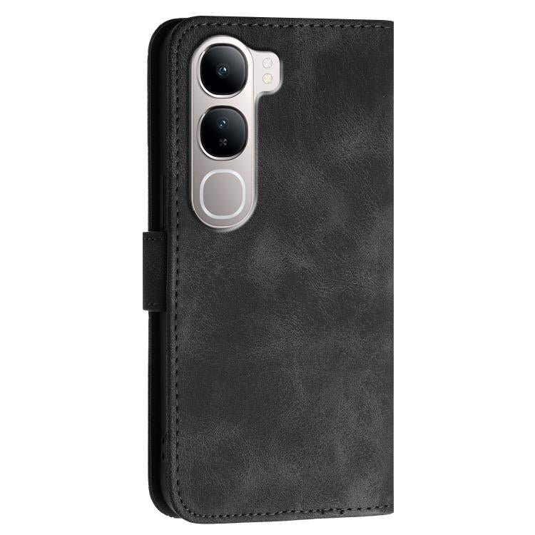 For vivo Y31 5G 2025 Grid Butterfly Embossed Pattern Leather Phone Case with Lanyard