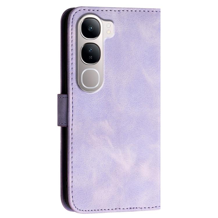 For vivo Y31 5G 2025 Grid Butterfly Embossed Pattern Leather Phone Case with Lanyard