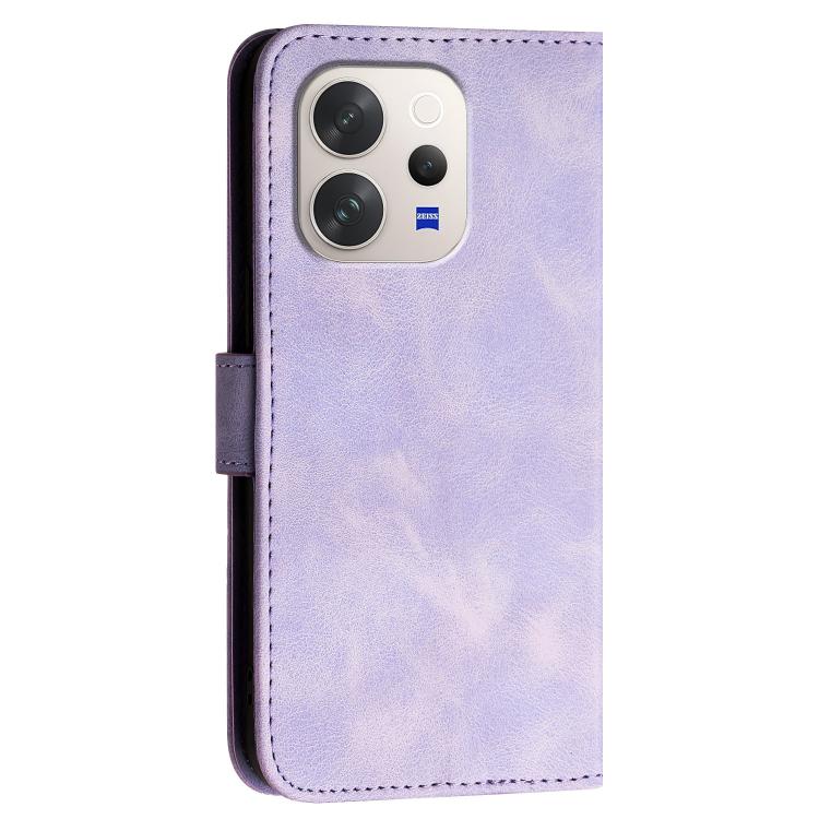 For vivo V70 5G Grid Butterfly Embossed Pattern Leather Phone Case with Lanyard