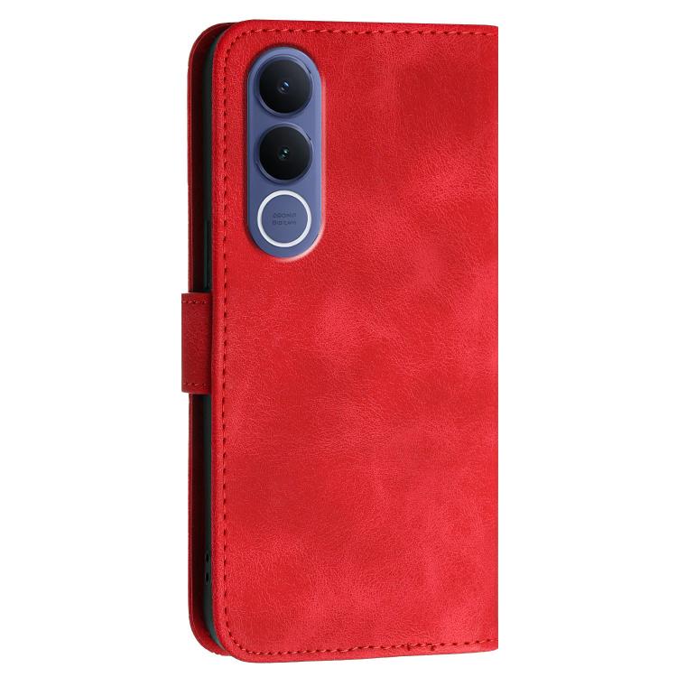 For vivo V70 FE 5G Grid Butterfly Embossed Pattern Leather Phone Case with Lanyard