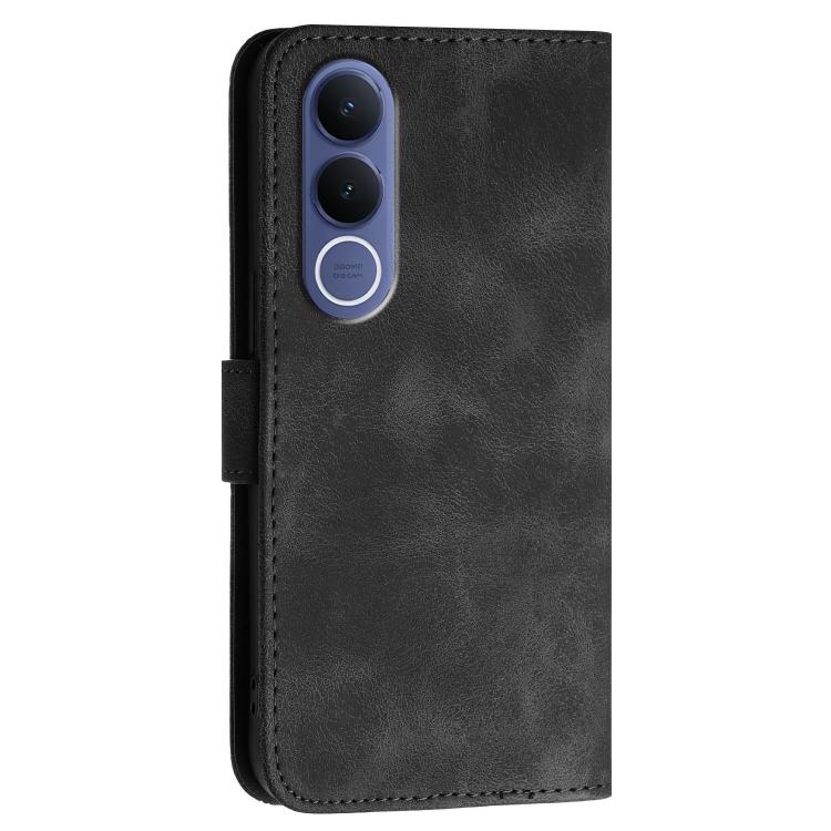 For vivo V70 FE 5G Grid Butterfly Embossed Pattern Leather Phone Case with Lanyard