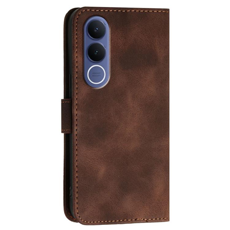 For vivo V70 FE 5G Grid Butterfly Embossed Pattern Leather Phone Case with Lanyard