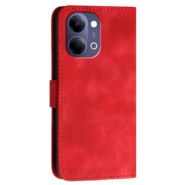 For vivo Y21 5G 2026 / Y05 4G Grid Butterfly Embossed Pattern Leather Phone Case with Lanyard