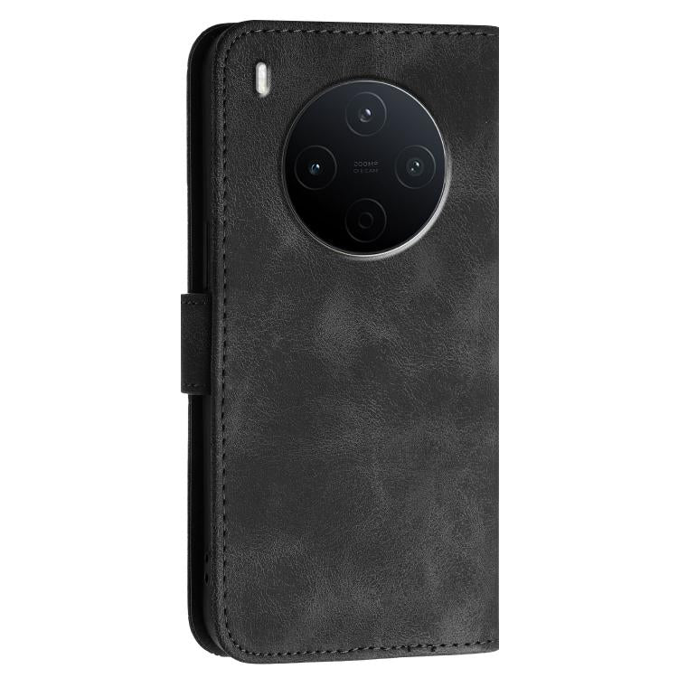 For vivo Y500 Pro 5G Grid Butterfly Embossed Pattern Leather Phone Case with Lanyard