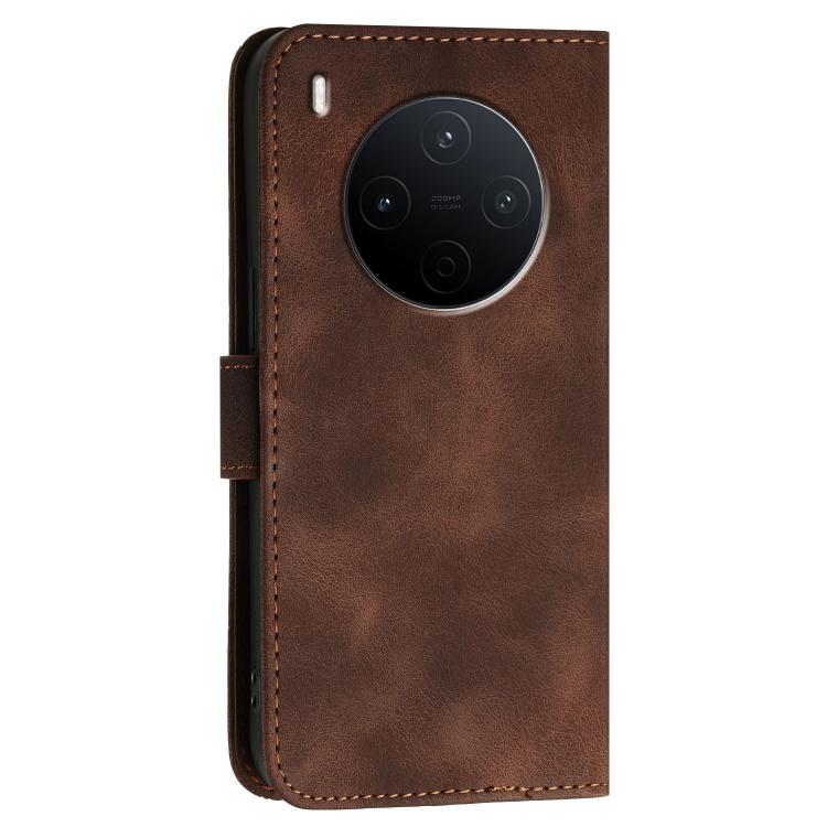 For vivo Y500 Pro 5G Grid Butterfly Embossed Pattern Leather Phone Case with Lanyard