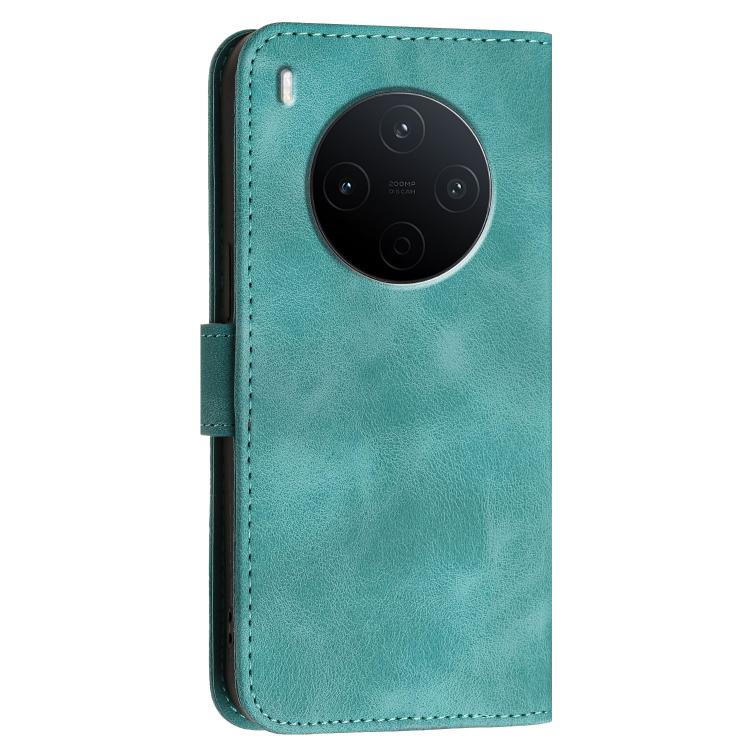 For vivo Y500 Pro 5G Grid Butterfly Embossed Pattern Leather Phone Case with Lanyard