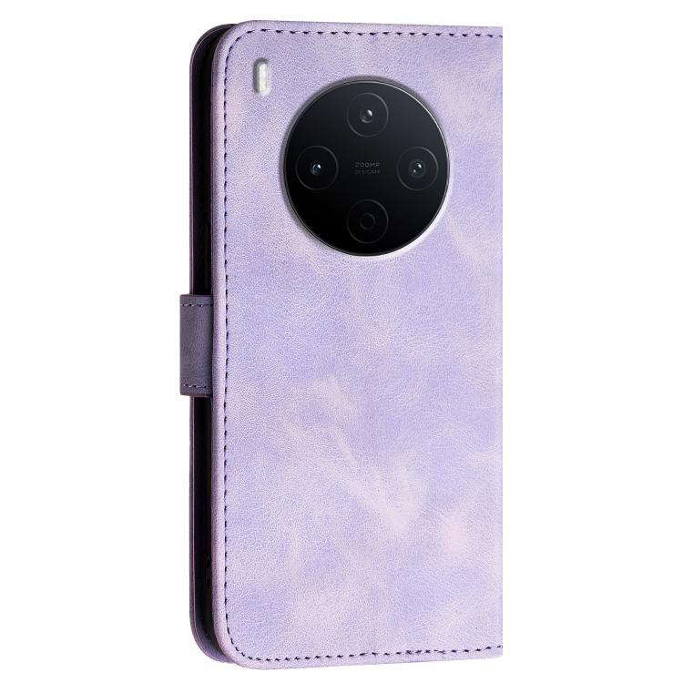 For vivo Y500 Pro 5G Grid Butterfly Embossed Pattern Leather Phone Case with Lanyard