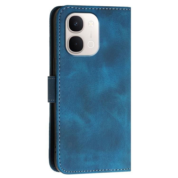 For vivo Y31d 4G Grid Butterfly Embossed Pattern Leather Phone Case with Lanyard
