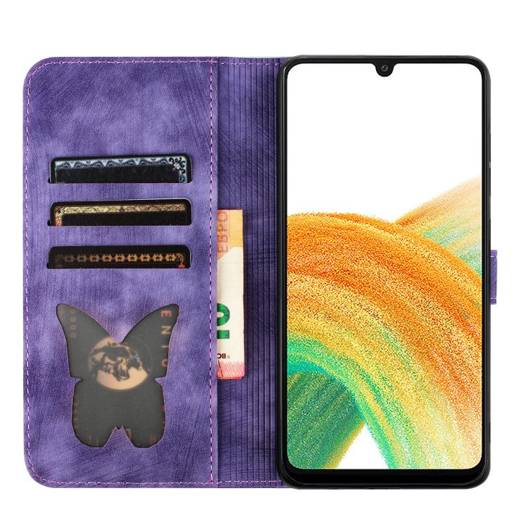 For Samsung Galaxy A56 5G Butterfly Cat Embossing Flip Leather Phone Case