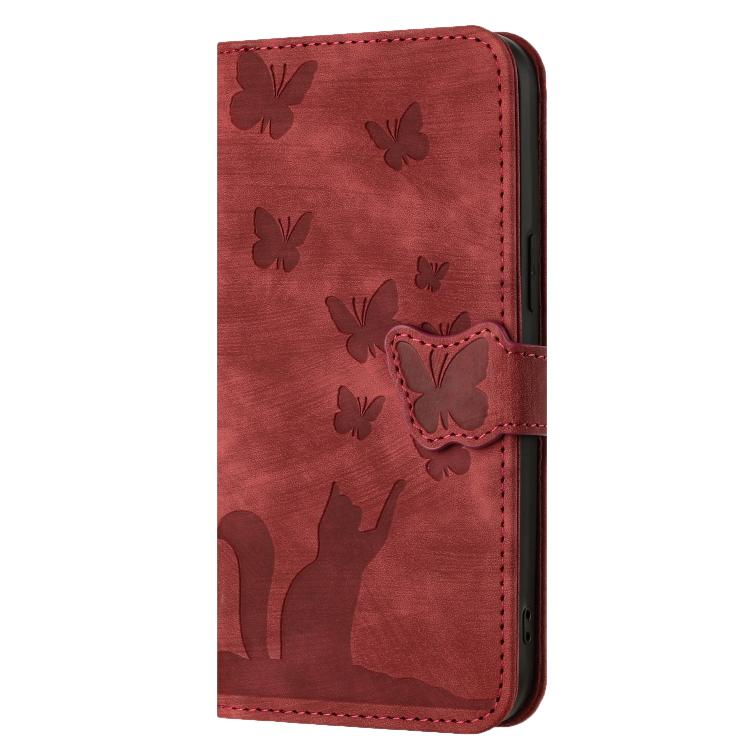 For Samsung Galaxy A56 5G Butterfly Cat Embossing Flip Leather Phone Case