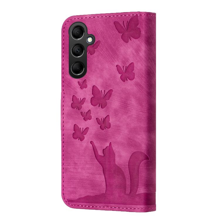 For Samsung Galaxy A56 5G Butterfly Cat Embossing Flip Leather Phone Case