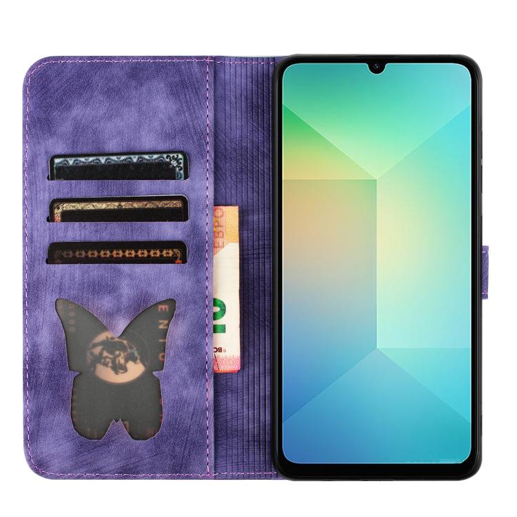 For Samsung Galaxy A07 4G / A06 4G Butterfly Cat Embossing Flip Leather Phone Case