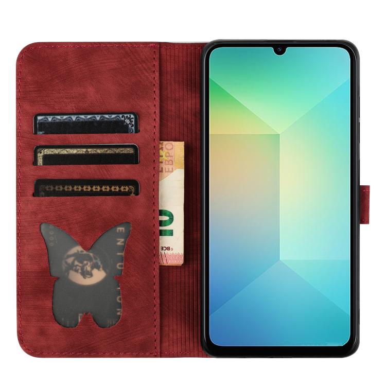 For Samsung Galaxy A07 4G / A06 4G Butterfly Cat Embossing Flip Leather Phone Case