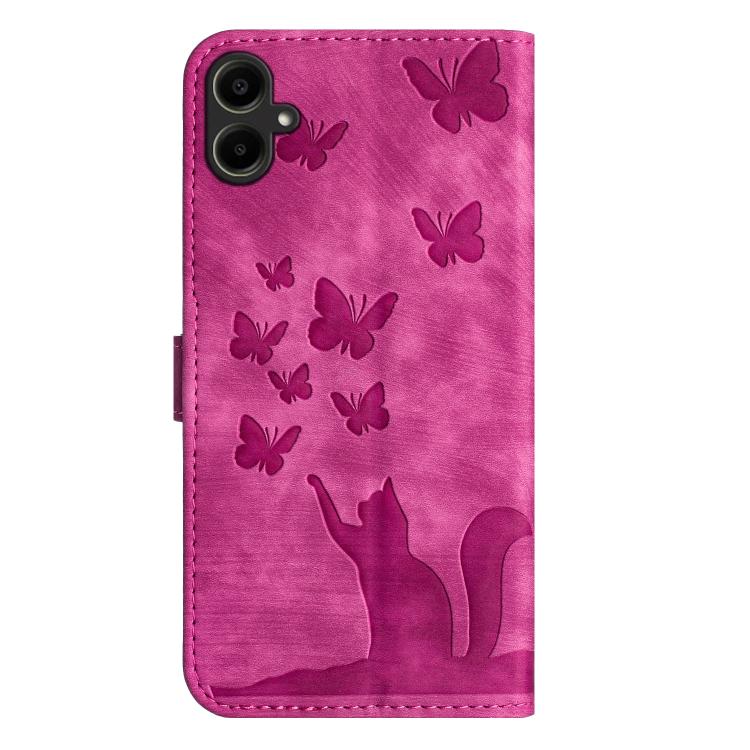 For Samsung Galaxy A07 4G / A06 4G Butterfly Cat Embossing Flip Leather Phone Case