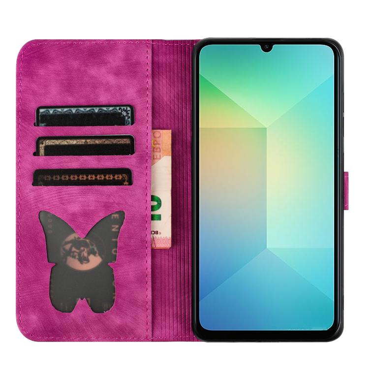 For Samsung Galaxy A07 4G / A06 4G Butterfly Cat Embossing Flip Leather Phone Case