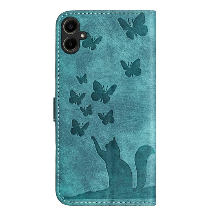For Samsung Galaxy A07 4G / A06 4G Butterfly Cat Embossing Flip Leather Phone Case
