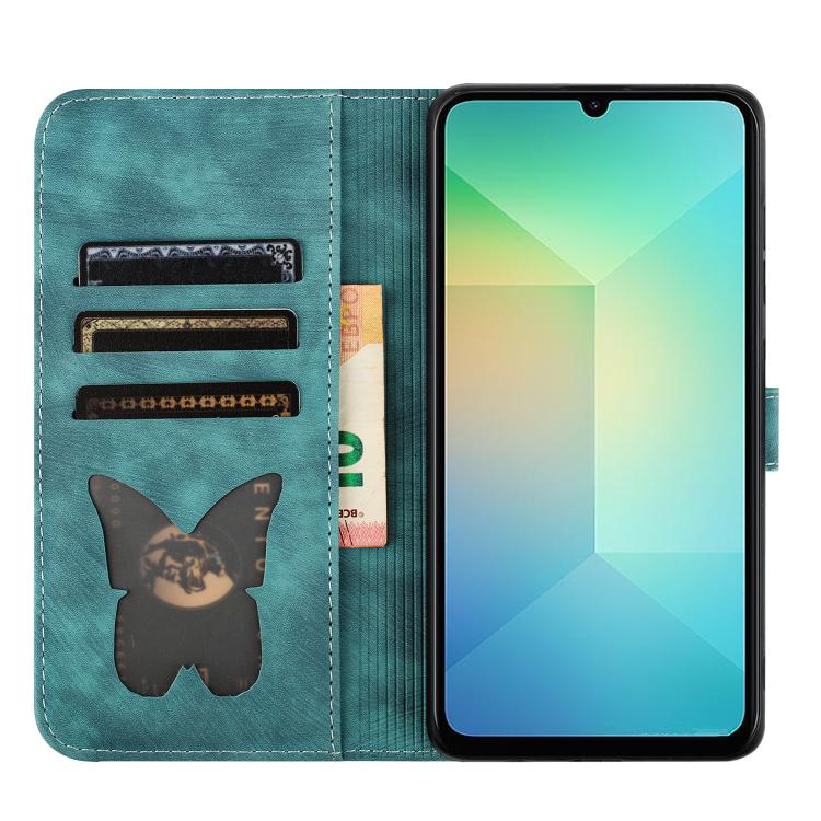 For Samsung Galaxy A07 4G / A06 4G Butterfly Cat Embossing Flip Leather Phone Case
