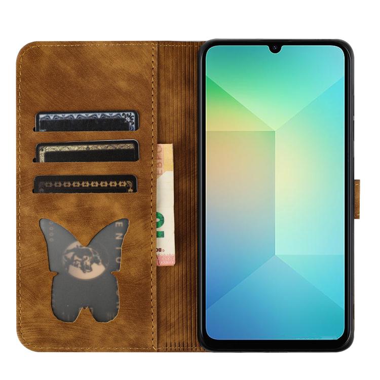 For Samsung Galaxy A07 4G / A06 4G Butterfly Cat Embossing Flip Leather Phone Case