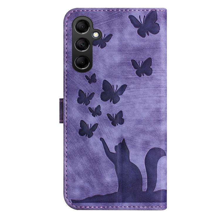 For Samsung Galaxy A17 5G / A26 5G Butterfly Cat Embossing Flip Leather Phone Case