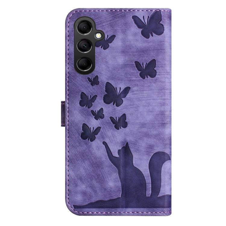 For Galaxy A27 5G Butterfly Cat Embossing Flip Leather Phone Case