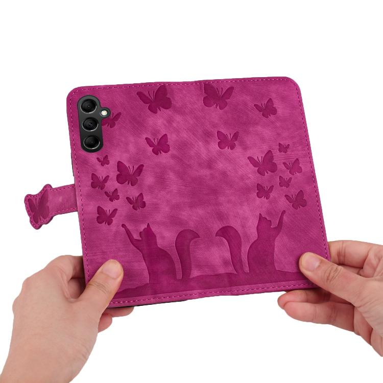 For Galaxy A27 5G Butterfly Cat Embossing Flip Leather Phone Case