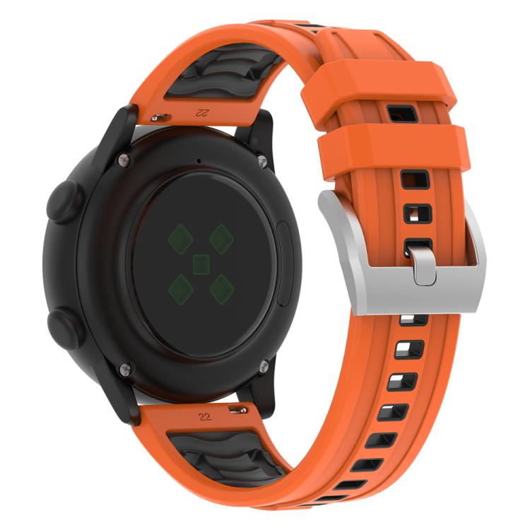 24mm Universal Flat Head Two Color Devil Eye Silicone Watch Band
