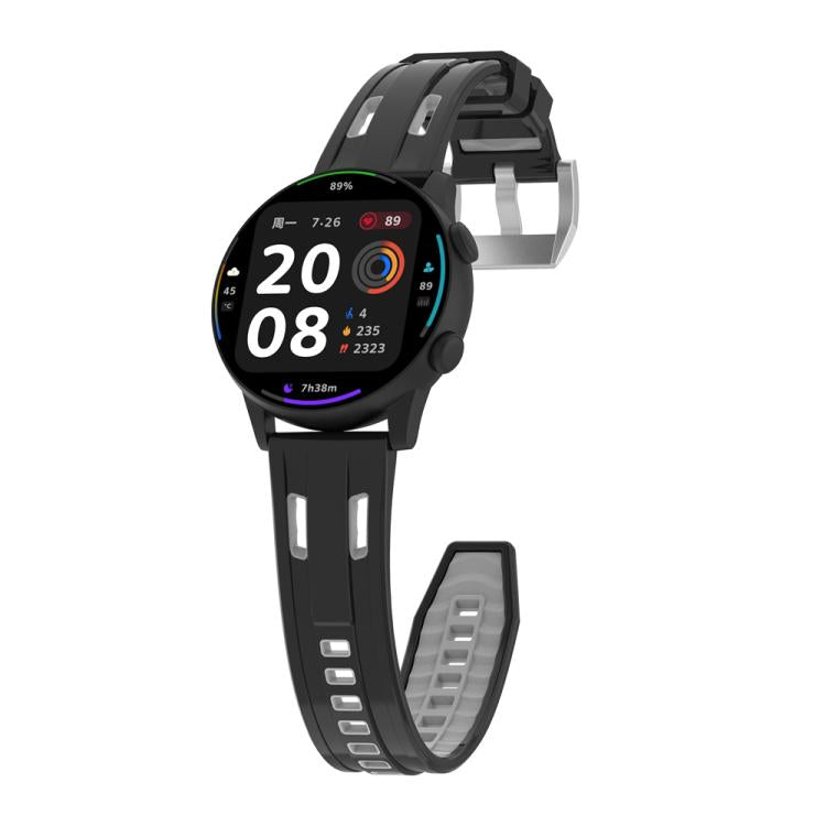 24mm Universal Flat Head Two Color Devil Eye Silicone Watch Band