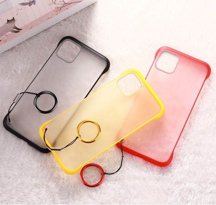 For iPhone 11 Frosted Anti-skidding TPU Protective Case with Metal Ring
