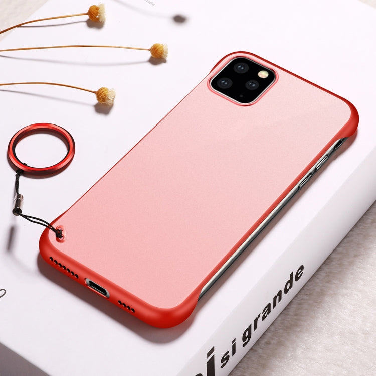 For iPhone 11 Pro Max Frosted Anti-skidding TPU Protective Case with Metal Ring