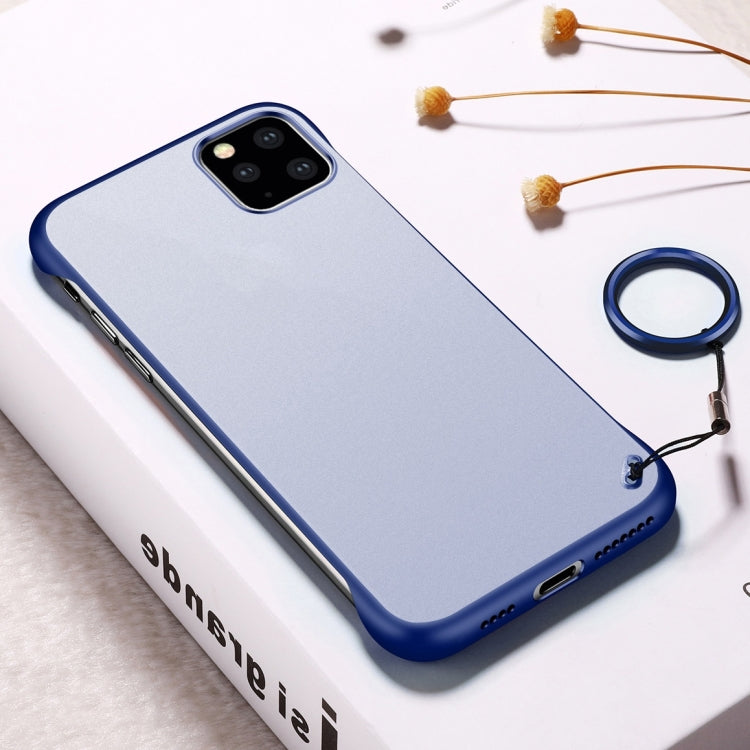 For iPhone 11 Pro Max Frosted Anti-skidding TPU Protective Case with Metal Ring