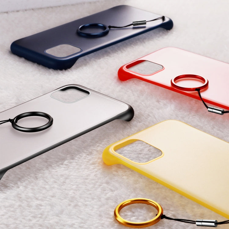 For iPhone 11 Pro Max Frosted Anti-skidding TPU Protective Case with Metal Ring