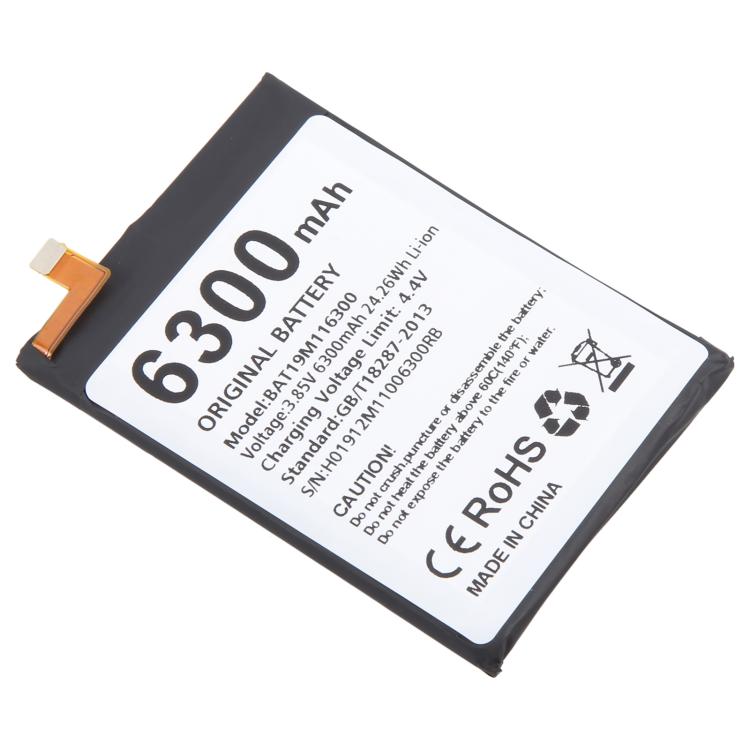 For DOOGEE S68 Pro BAT19M116300 6300mAh Battery Replacement