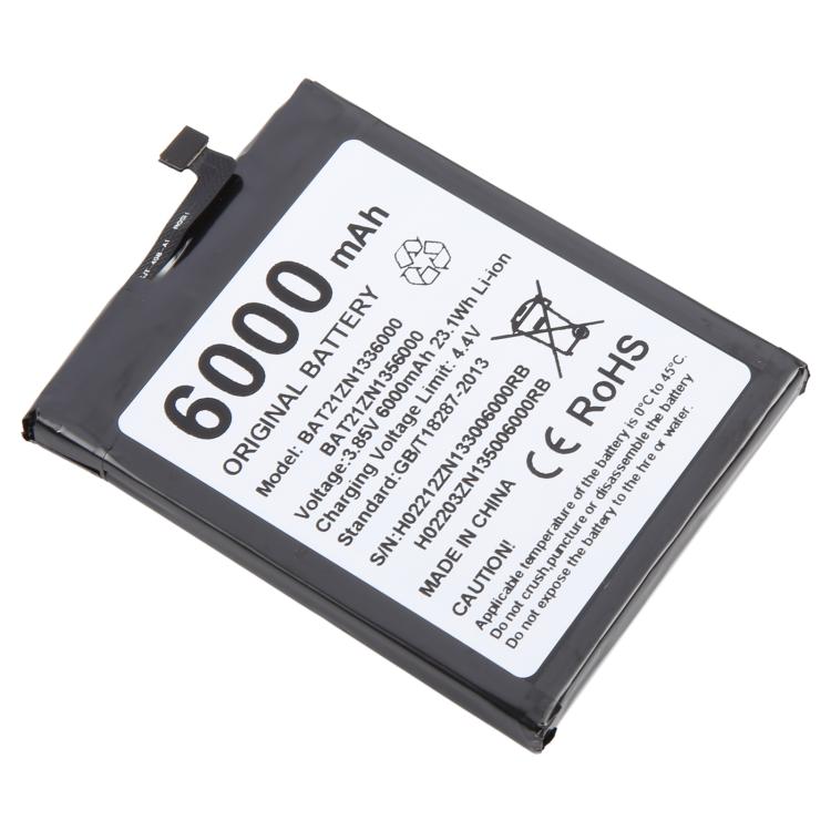 For DOOGEE V20 / V20S BAT21ZN1336000 6000mAh Battery Replacement