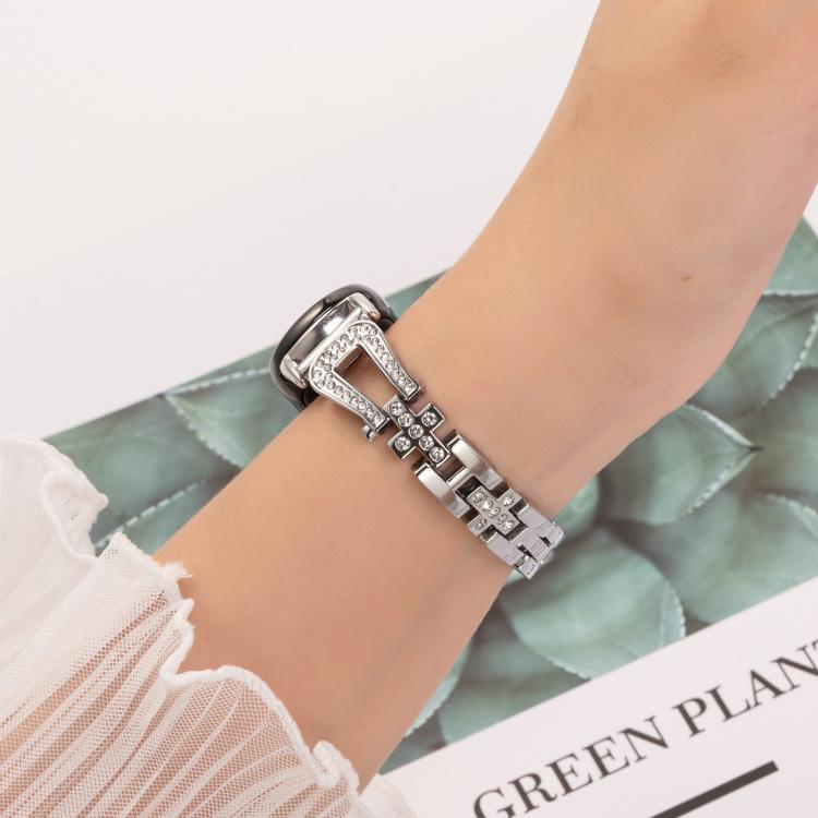 For Xiaomi Smart Band 9 / 8 U-shaped Diamond Bracelet Metal Watch Band