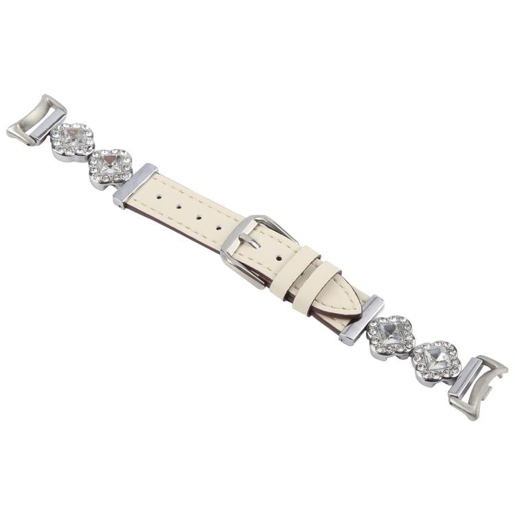 For Xiaomi Smart Band 9 / 8 Metal Diamond Leather Bracelet Watch Band