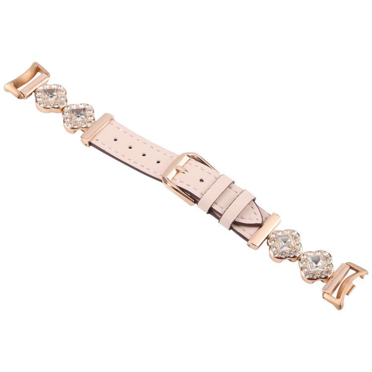 For Xiaomi Smart Band 9 / 8 Metal Diamond Leather Bracelet Watch Band