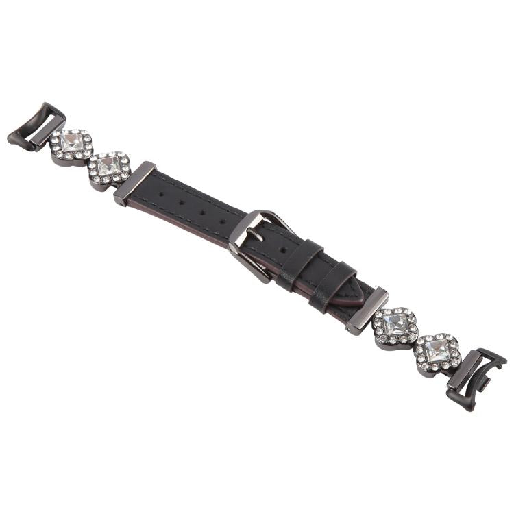 For Xiaomi Smart Band 9 / 8 Metal Diamond Leather Bracelet Watch Band