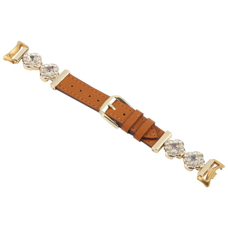 For Xiaomi Smart Band 9 / 8 Metal Diamond Leather Bracelet Watch Band