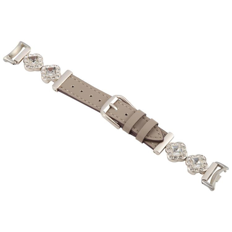 For Xiaomi Smart Band 9 / 8 Metal Diamond Leather Bracelet Watch Band