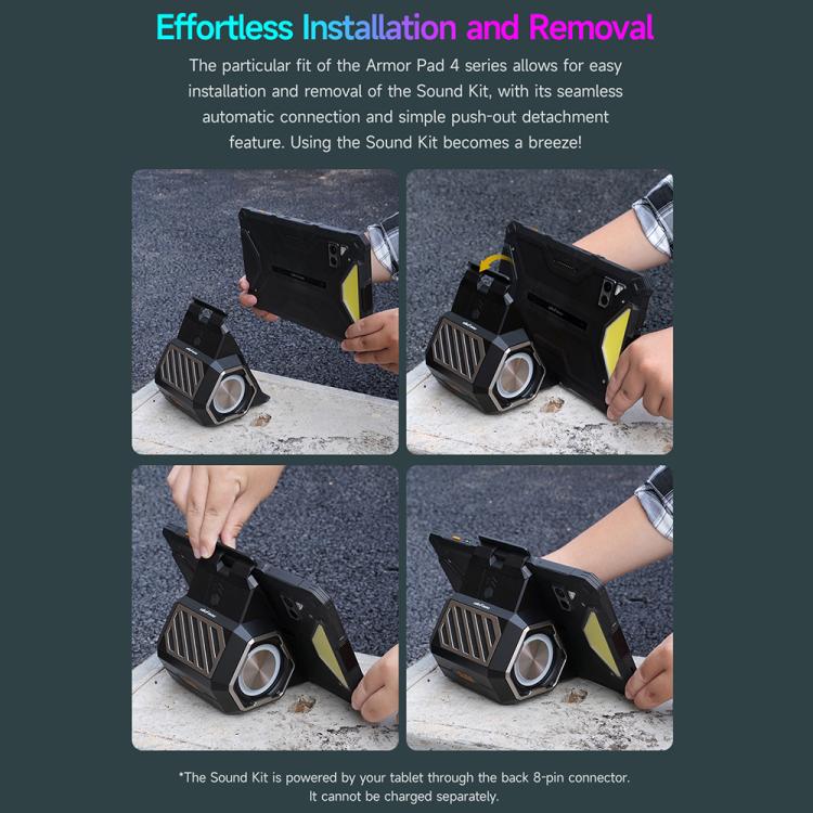 Ulefone Portable Holder Wireless Bluetooth Speaker for Ulefone Armor Pad 4 / 4 Ultra - Black
