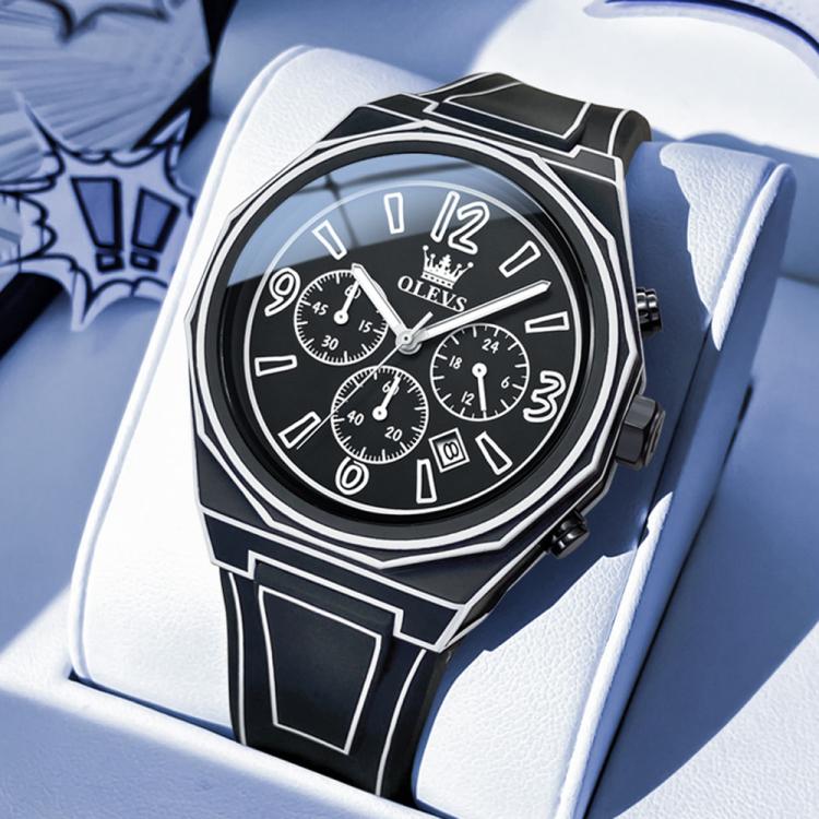 OLEVS 5622 Men Comic Style Multifunctional Luminous Quartz Watch