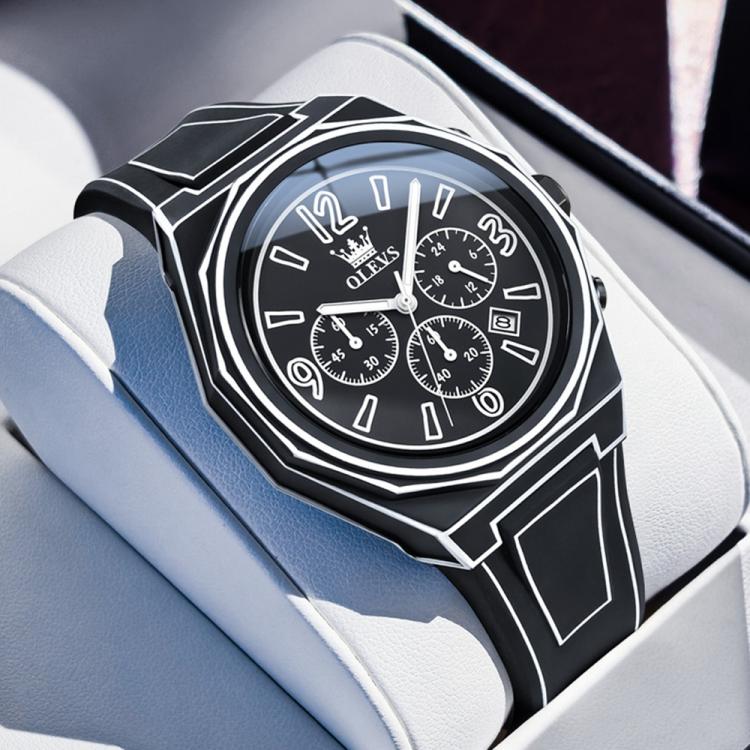 OLEVS 5622 Men Comic Style Multifunctional Luminous Quartz Watch