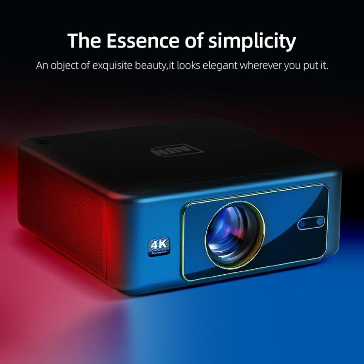 AUN U002 1920x1080P 970ANSI Android 12 Home Theater Smart Projector, UK Plug - Dark Grey