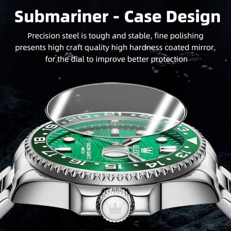 OLEVS 3610 Men Steel Strap Luminous Waterproof Quartz Watch