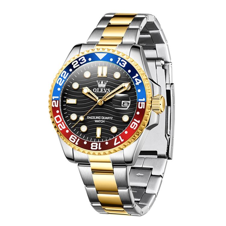 OLEVS 3610 Men Steel Strap Luminous Waterproof Quartz Watch