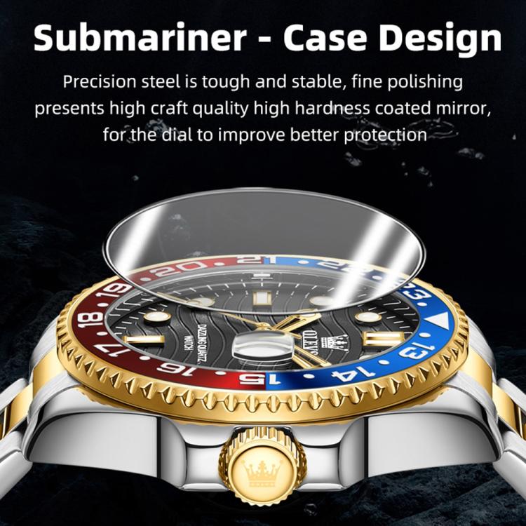 OLEVS 3610 Men Steel Strap Luminous Waterproof Quartz Watch